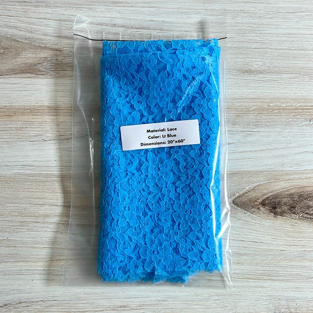 Fabric by the Yard Remnant Light BlueRachelle Lace